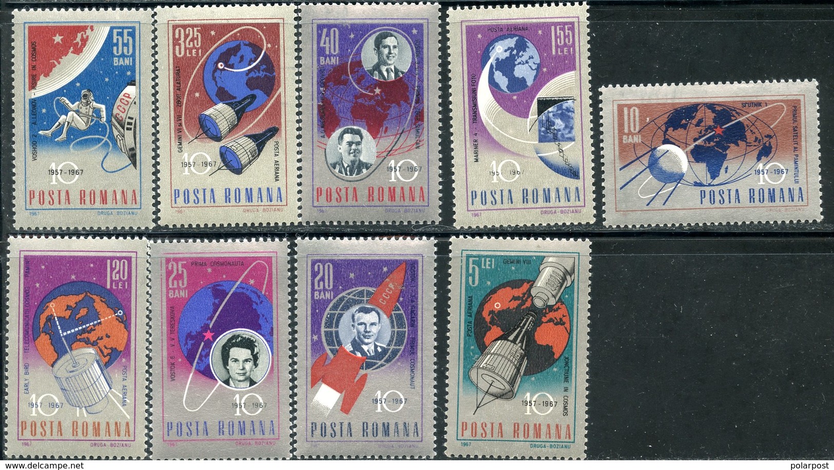 Y85 ROMANIA 1967 2559-2567. 10th Anniversary Of Space Exploration. Space - Europe