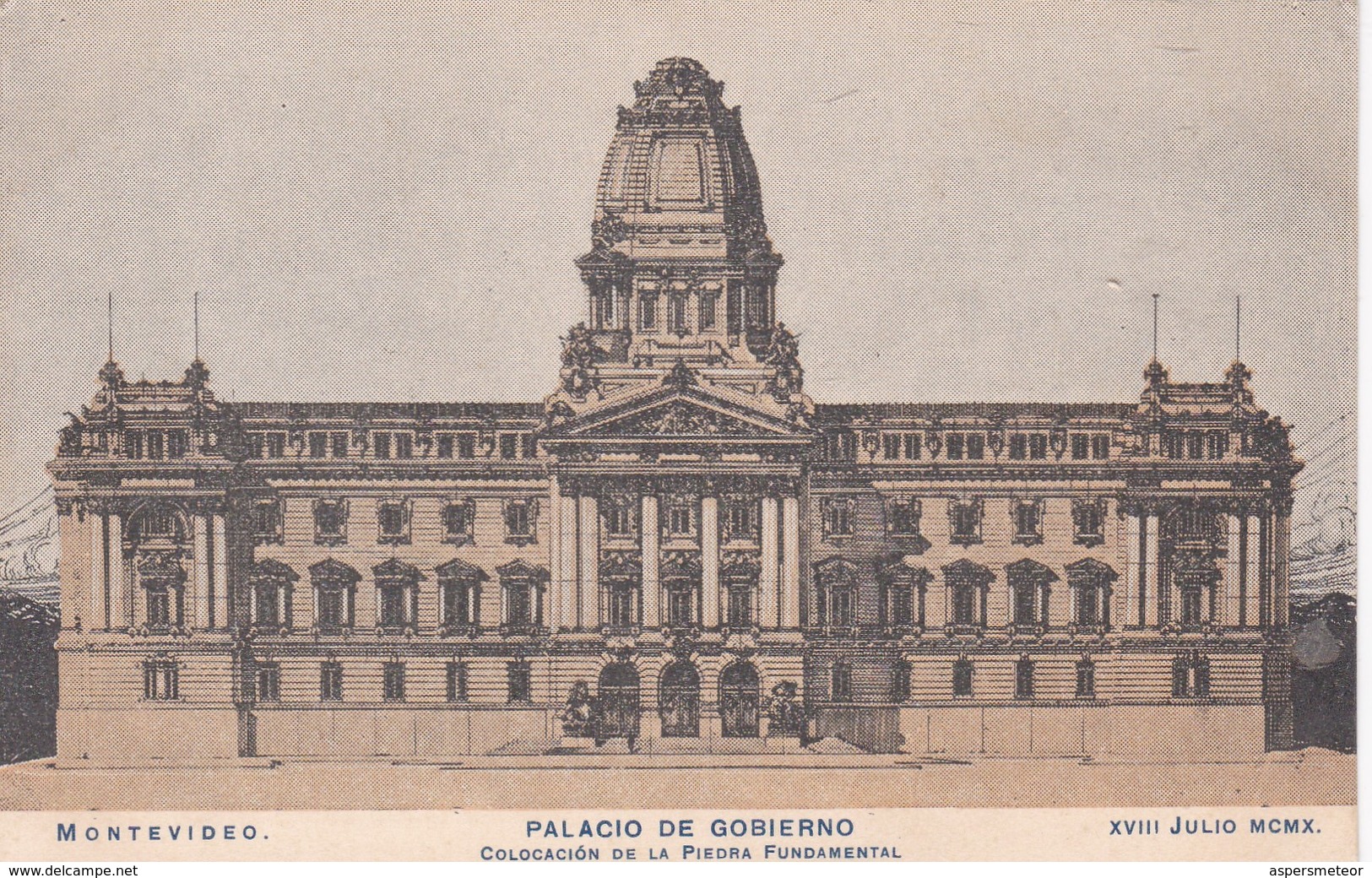 MONTEVIDEO, PALACIO DE GOBIERNO, URUGUAY. CIRCULEE 1912 A FABRICA COLON, ENTRE RIOS, ARGENTINE-RARISIME- BLEUP - Uruguay