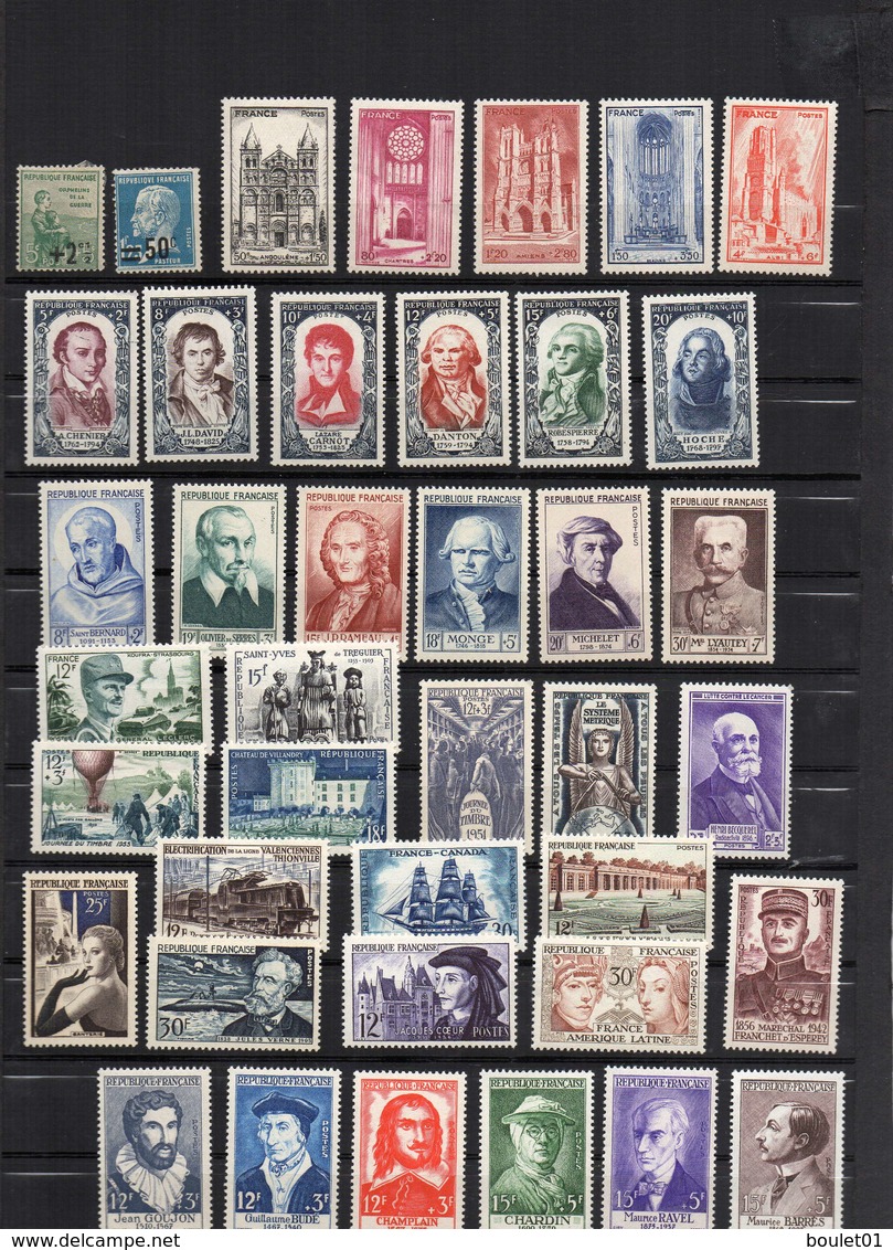 Collections De 99 Timbres Neufs Avec Charnières (du N°163 Au N° 1171 + Préos ) - Collections