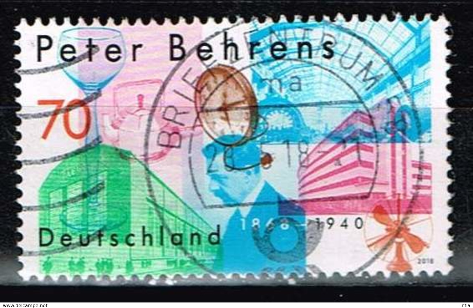 Bund 2018, Michel# 3373 O 150. Geburtstag Peter Behrens - Gebraucht