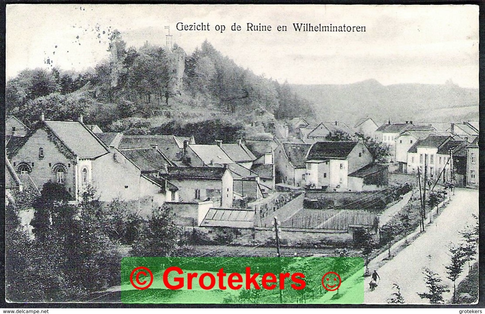 VALKENBURG Gezcht Op De Ruïne En Wilhelminatoren 1910 Langebalkstempel Valkenburg (LB) 2 - Valkenburg