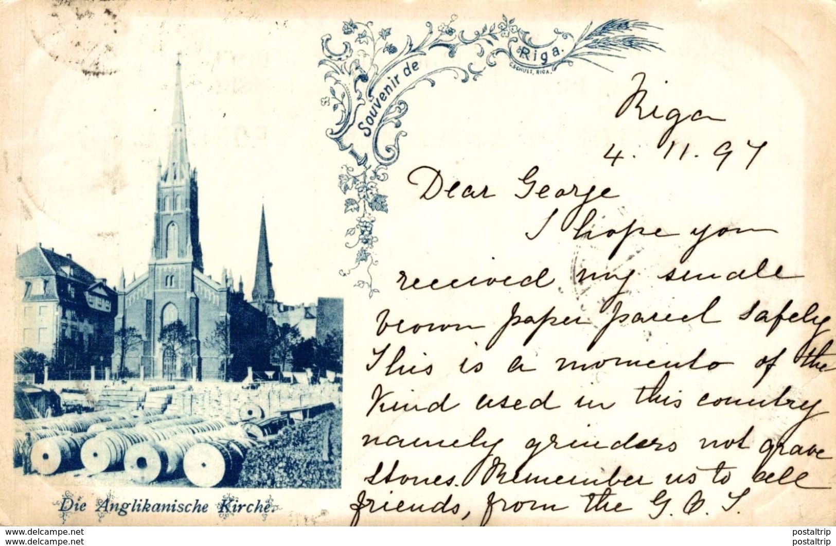 1897   RIGA  DIE ANGLIKANISCHE KIRCHE   Russa Rusia Rusland RUSSE RUSSIE - Rusia