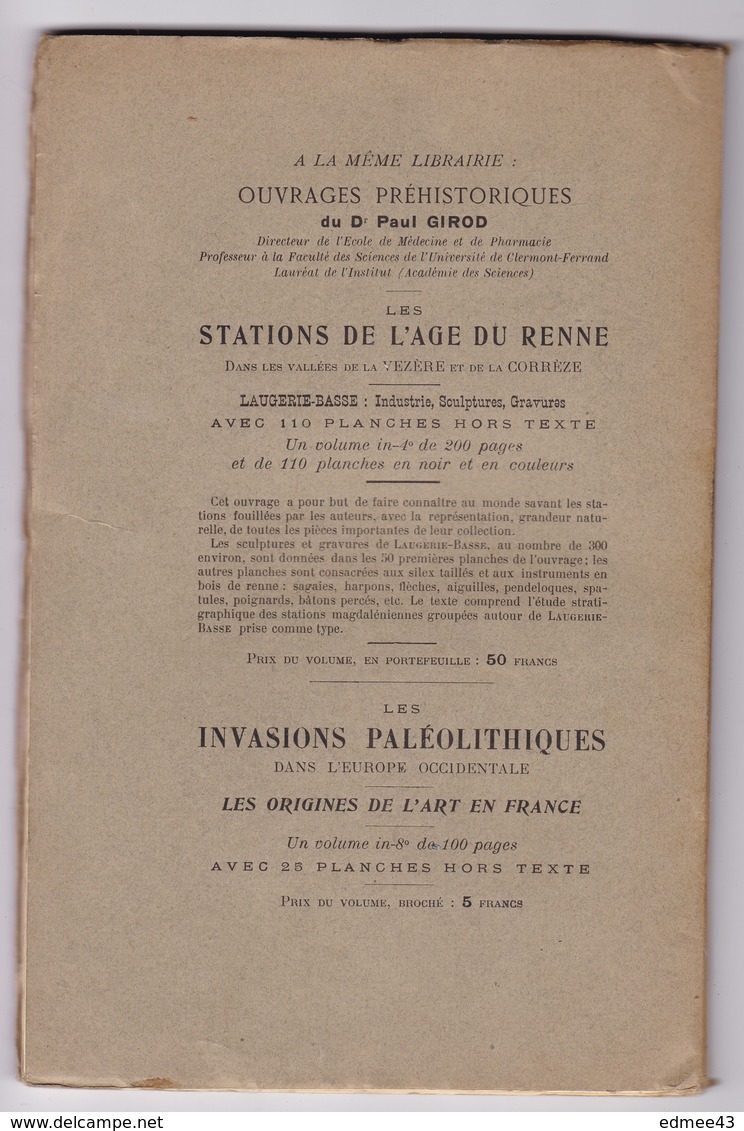 Rare ! Paul Girod Et Alphonse Aymar, Stations Moustériennes Et Campigniennes Des Environs D'Aurillac, 1903. Dédicace ! - Auvergne