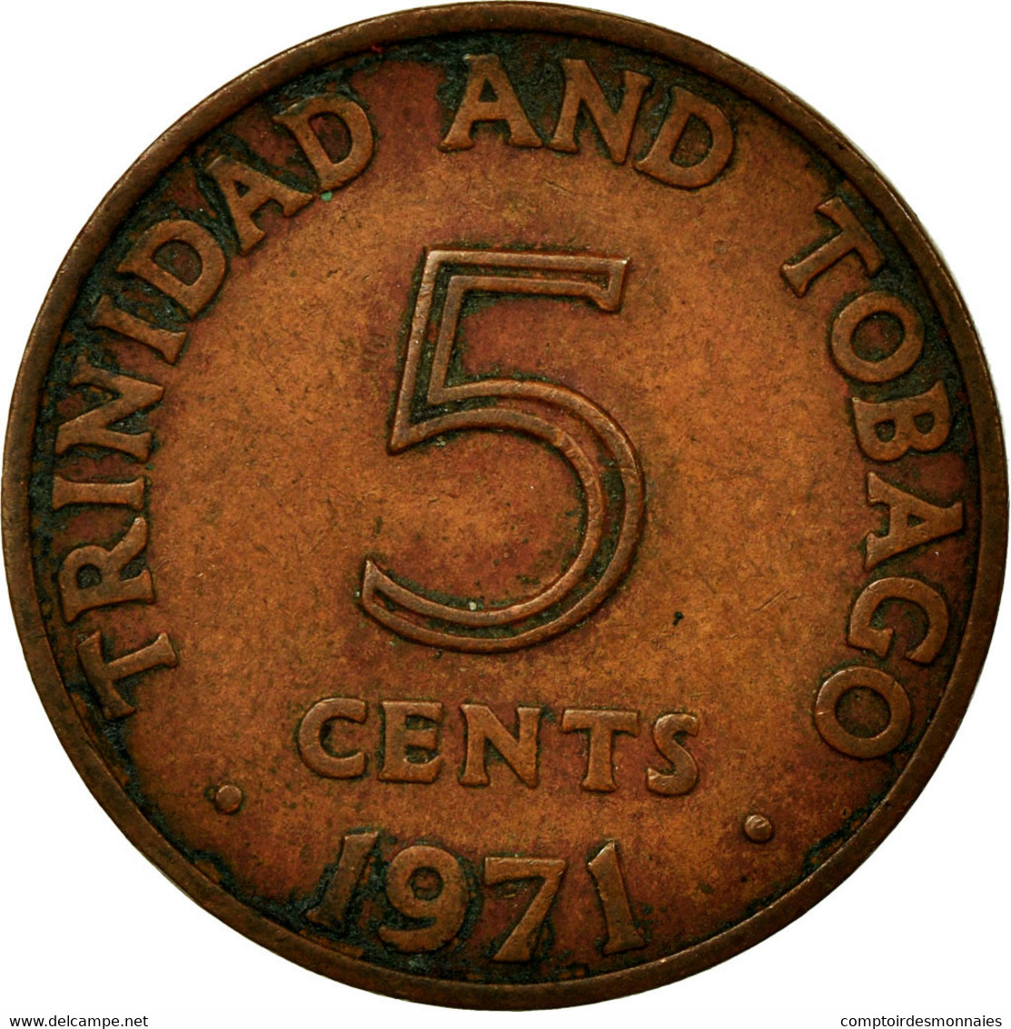 Monnaie, TRINIDAD & TOBAGO, 5 Cents, 1971, Franklin Mint, TB+, Bronze, KM:2 - Trinidad & Tobago