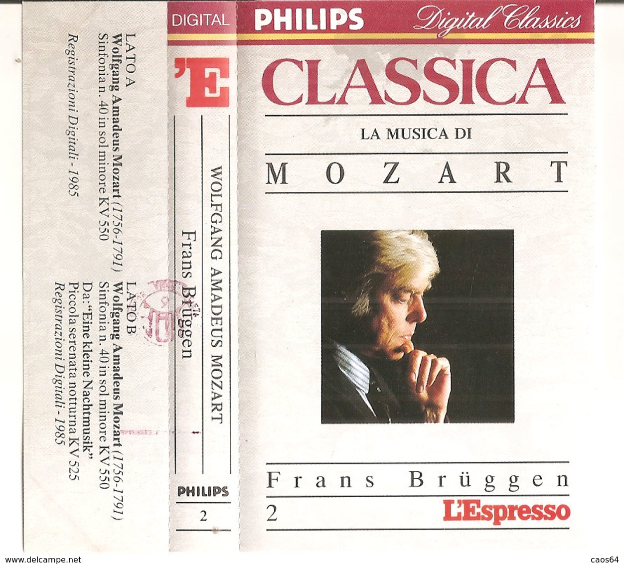 Classica La Musica Di Mozart	  Mozart - Frans Bruggen - Audiocassette