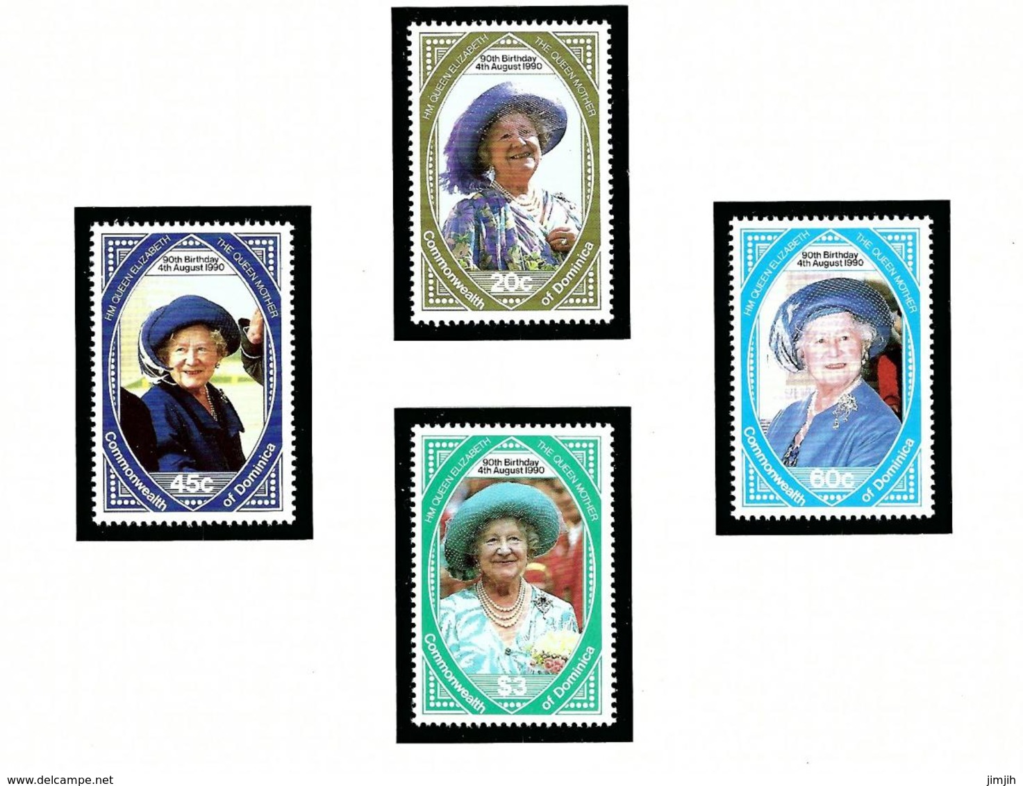 Dominica 1261-64 MNH 1990 Queen Mother Birthday - Dominica (...-1978)