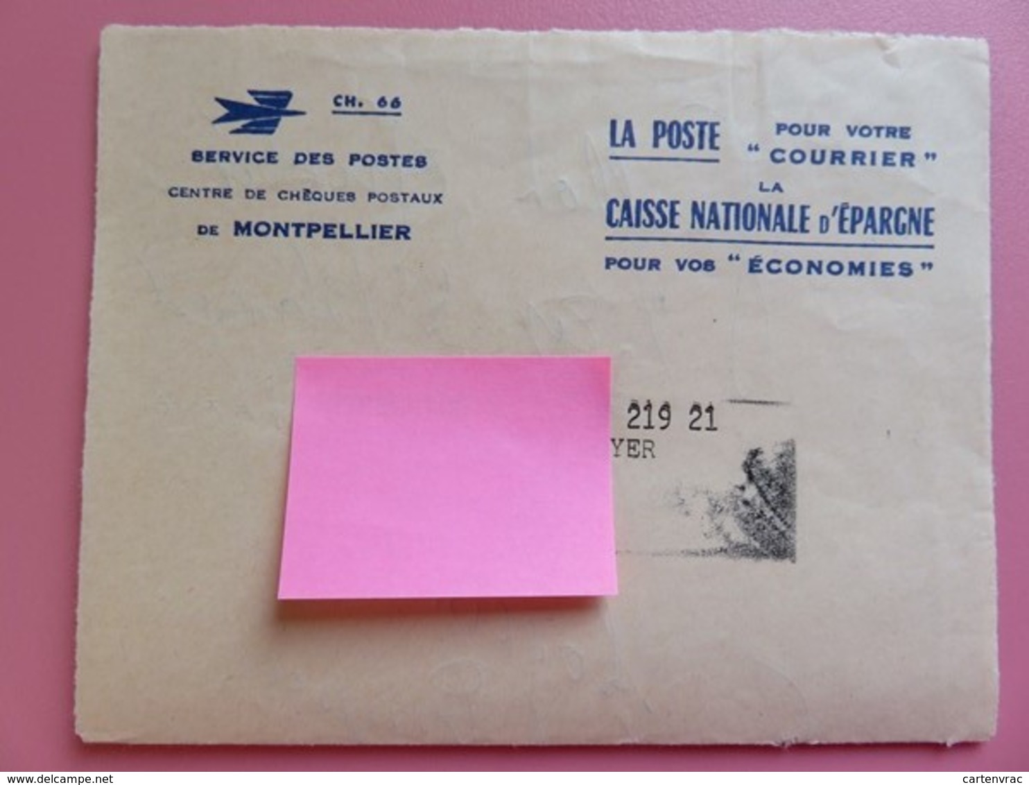 France - Enveloppe Service Des Postes - Centre De Chèque Postaux - Publicité CNE - Tampon Marqueur 1966 - St Affrique - Oblitérations Mécaniques (Autres)