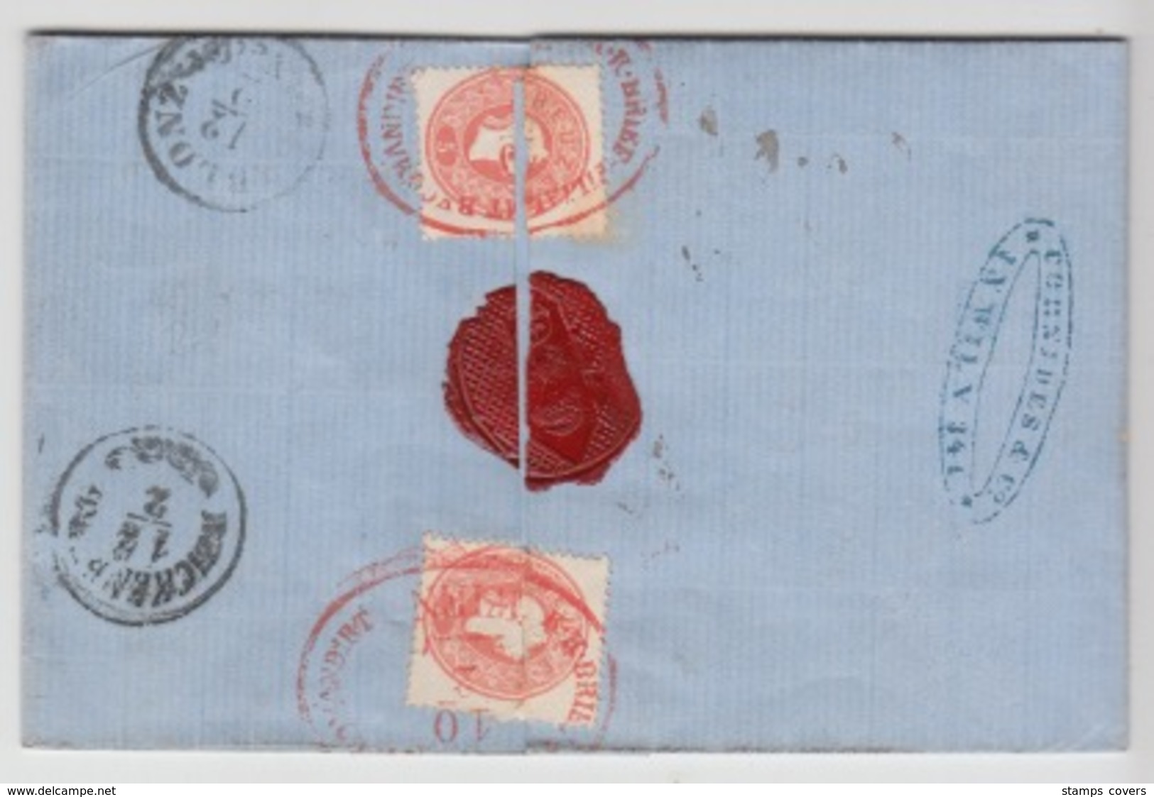 ÖSTERREICH REGISTERED COVER 1863 MICHEL 22 & 20 WIEN TO GABLONZ TSCHECHISCHES (ÖSTERREICH) - Briefe U. Dokumente