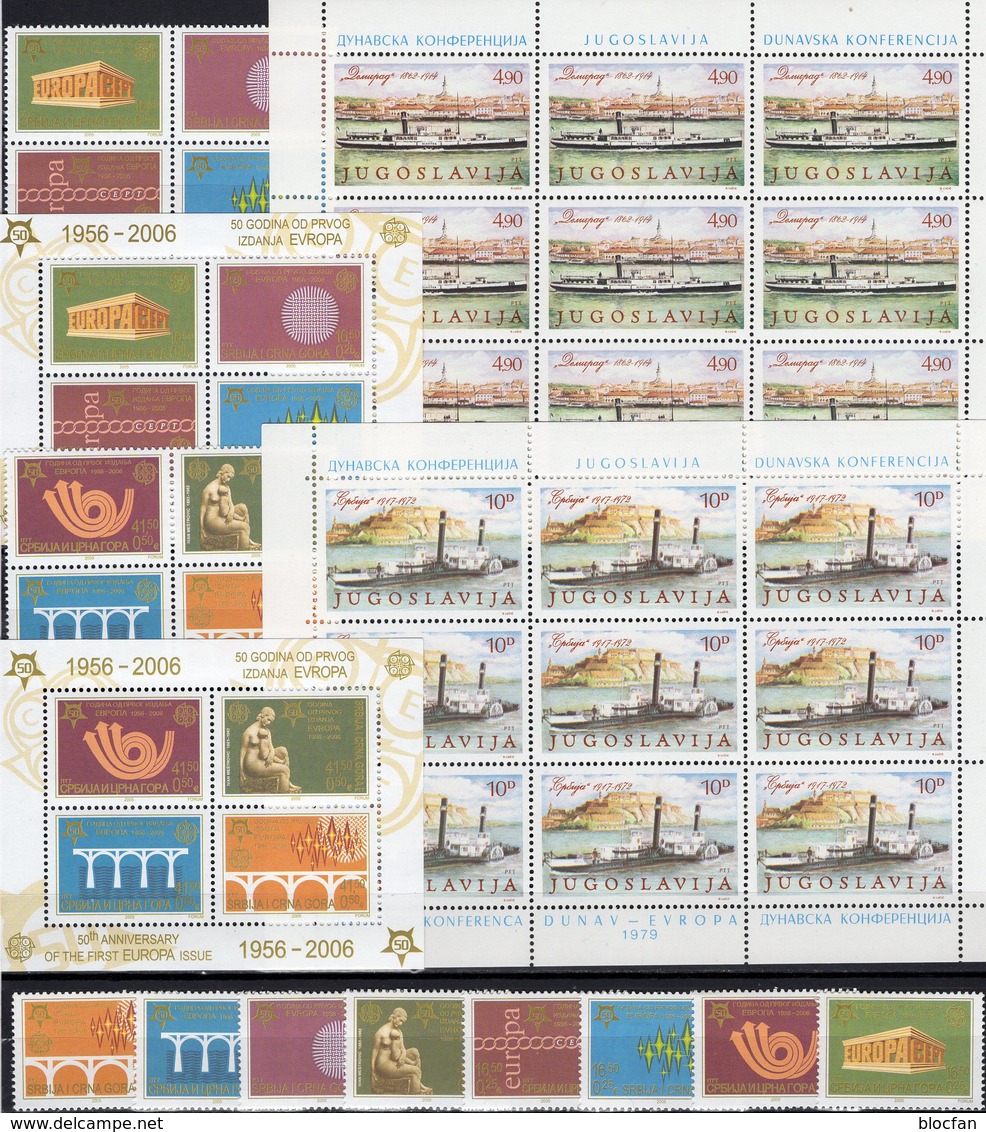 Donau CEPT 1979 JUGOSLAVIJA 1816/7KB,3257/4,VB+Blocks 59/0A ** 50€ KSZE Hoja Sheets Bloc Sheetlets Bf Topics EUROPA - Sammlungen (ohne Album)