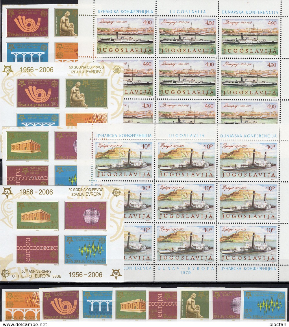 Donau EUROPA 1971 JUGOSLAVIJA 1816/7KB,3257/4,VB+Blocks 59/0B ** 88€ KSZE Sheets M/s Blocs Sheetlets Bf Topics CEPT - Sammlungen (ohne Album)