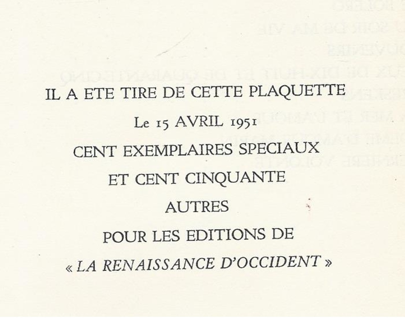 1951 LE ZWIN POEMES MAURICE GAUCHEZ TIRAGE LIMITE 150 EX. POUR LA RENAISSANCE D' OCCIDENT BRUXELLES - Auteurs Français