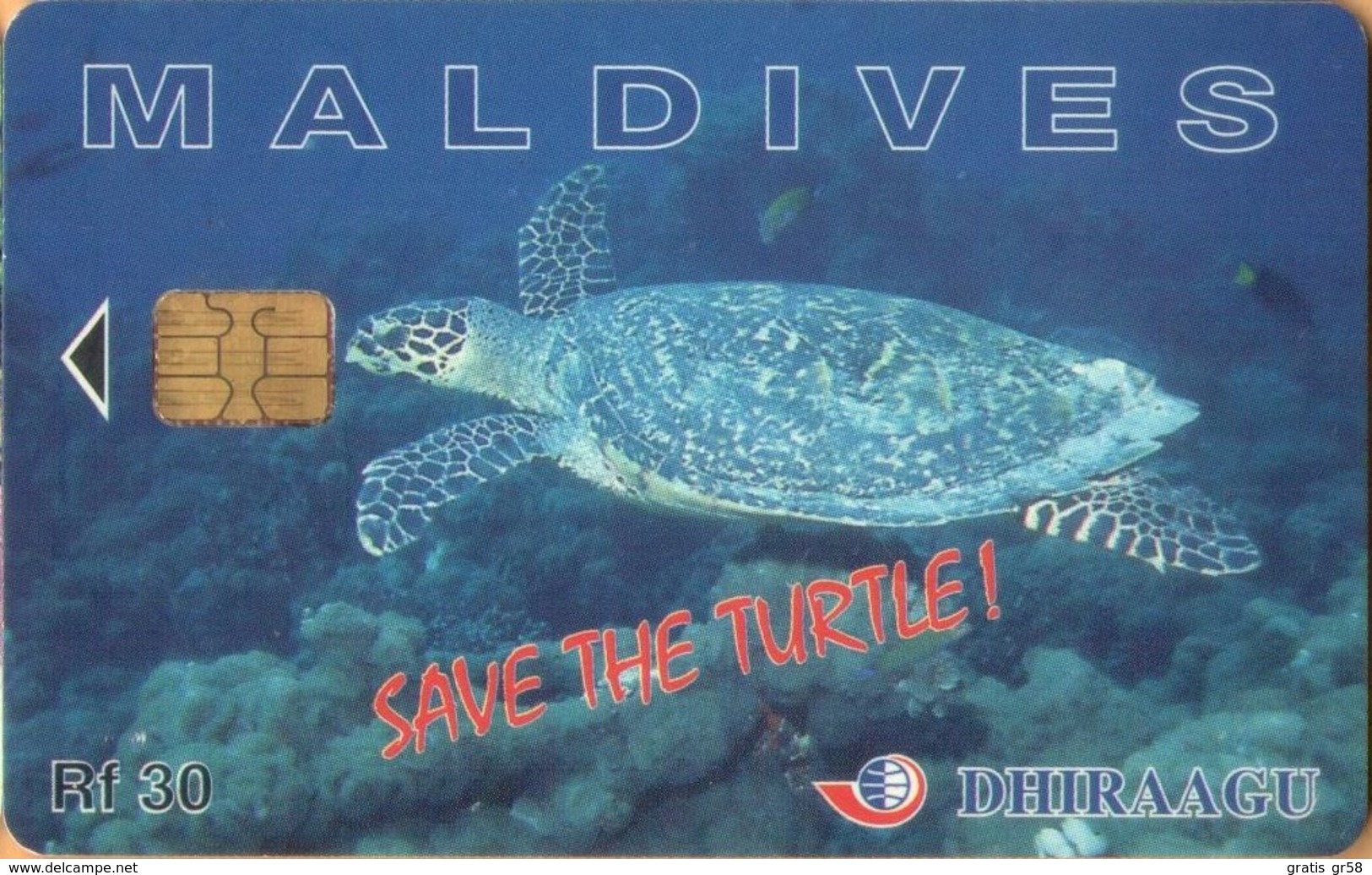 Maldives - 256MLDGIB, Save The Turtle!, Sea Life, 2000, Used - Maldives