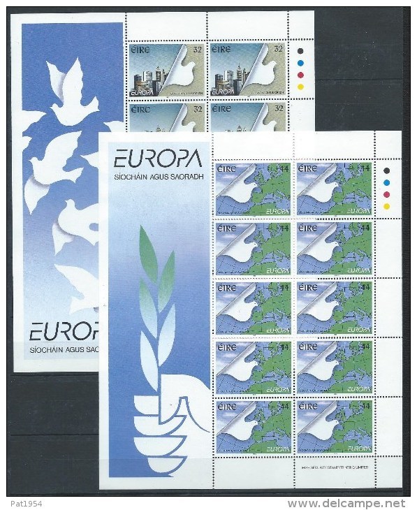 Irlande 1995 N°896/897 Neufs ** En Feuilles Entières Europa Paix Et Liberté - Blocs-feuillets