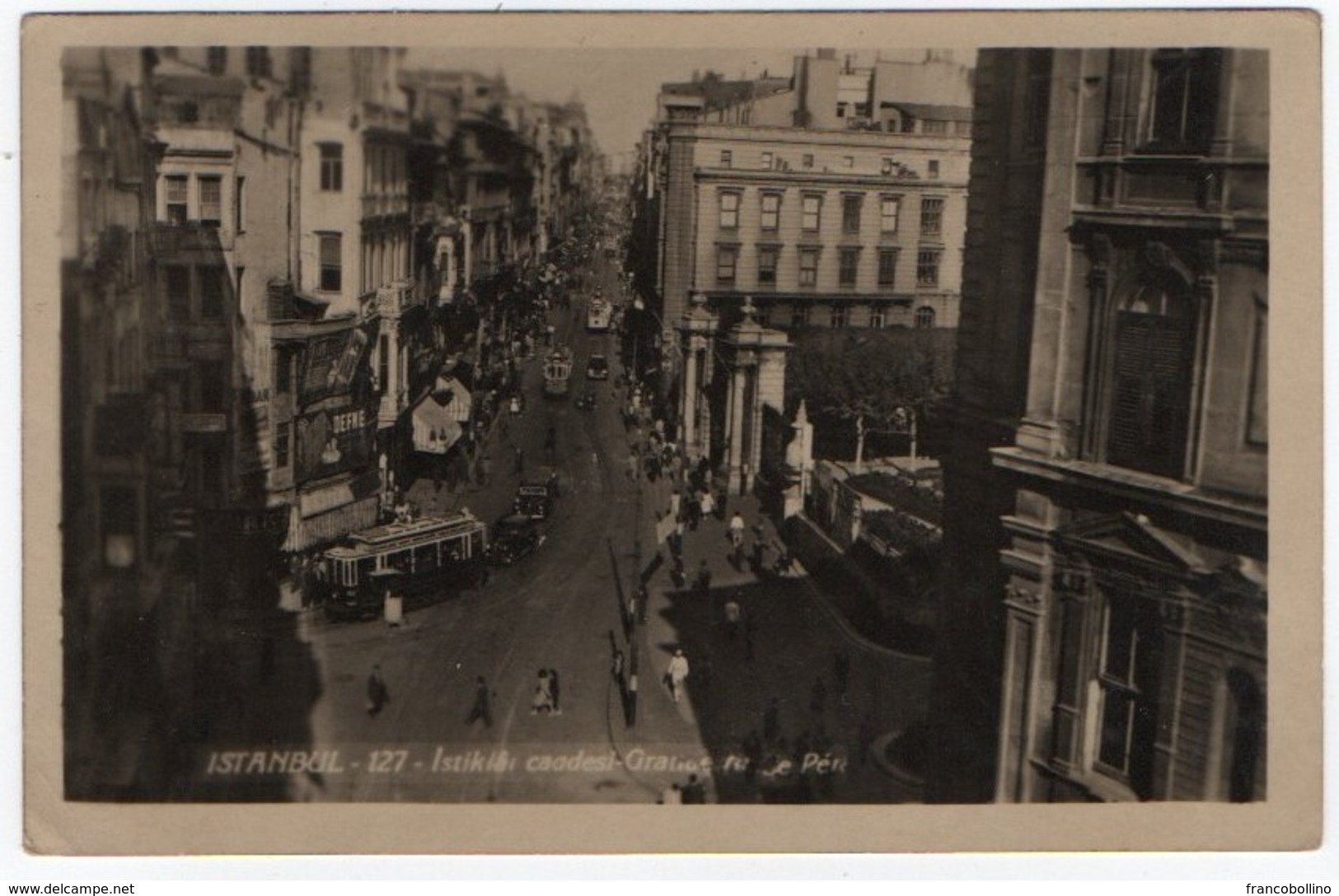 TURKEY/TURQUIE - ISTANBUL VIEW / TRAM / TO CIRCOLO TENNIS PARIOLI-ROMA SIGNED BARTONI UMBERTO - 1948 - Turchia