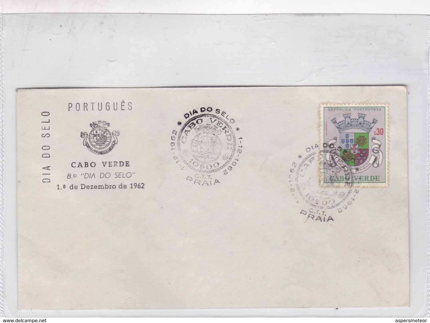 CABO VERDE. DIA DO SELO. SPECIAL COVER YEAR ANO 1962- BLEUP - Kaapverdische Eilanden