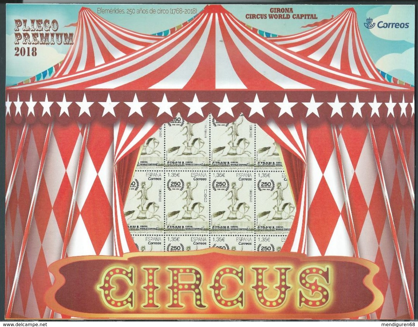 ESPAGNE SPANIEN SPAIN ESPAÑA 2018 250 YEARS OF CIRCUS PREMIUM PANE (57) ED 5208 MI 5232 YT 4936 - Feuilles Complètes