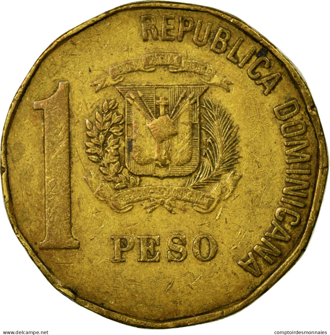 Monnaie, Dominican Republic, Peso, 1993, TB+, Laiton, KM:80.2 - Dominicaine