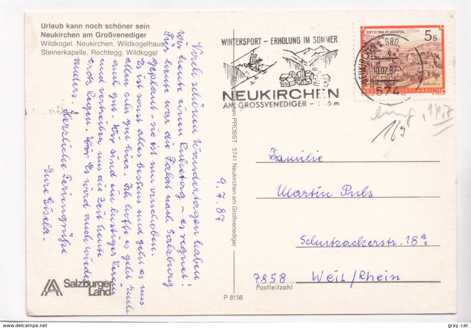 Neukirchen Am Grossvenediger, Salzburger Land, Austria, 1987 Used Postcard [22331] - Neukirchen Am Grossvenediger