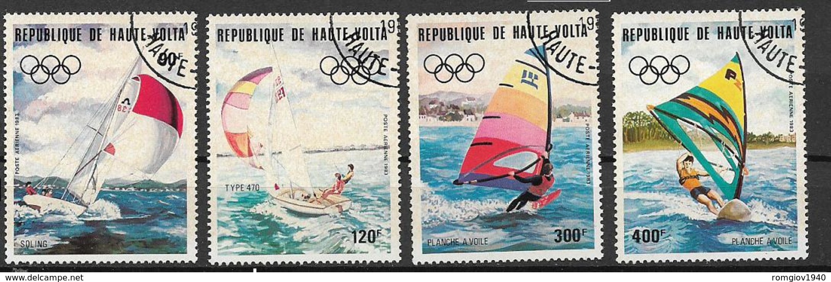 REPUBBLICA DELL'ALTO VOLTA 1983 POSTA AEREA PREOLIMPICA YVERT.241-244 USATA VF - Alto Volta (1958-1984)