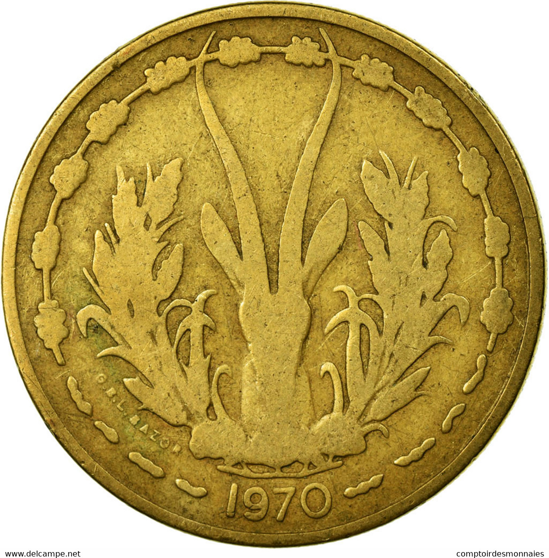Monnaie, West African States, 25 Francs, 1970, Paris, TB, Aluminum-Bronze, KM:5 - Costa De Marfil