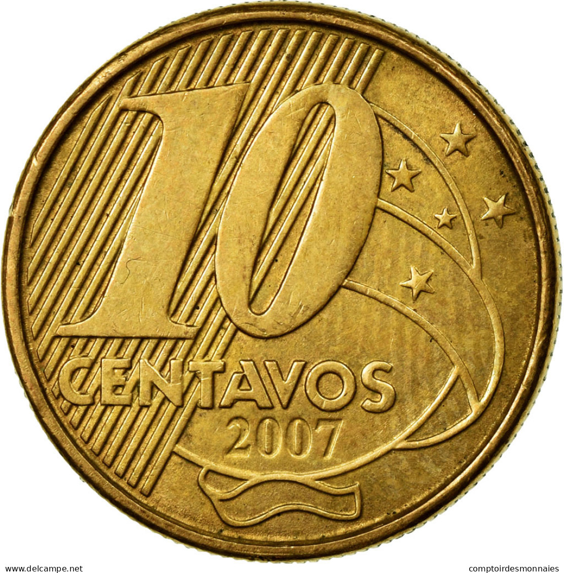 Monnaie, Brésil, 10 Centavos, 2007, TTB, Bronze Plated Steel, KM:649.2 - Brésil