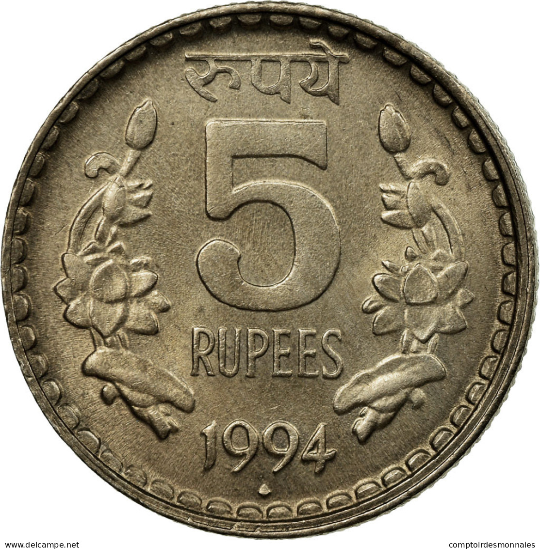 Monnaie, INDIA-REPUBLIC, 5 Rupees, 1994, TTB, Copper-nickel, KM:154.1 - Inde