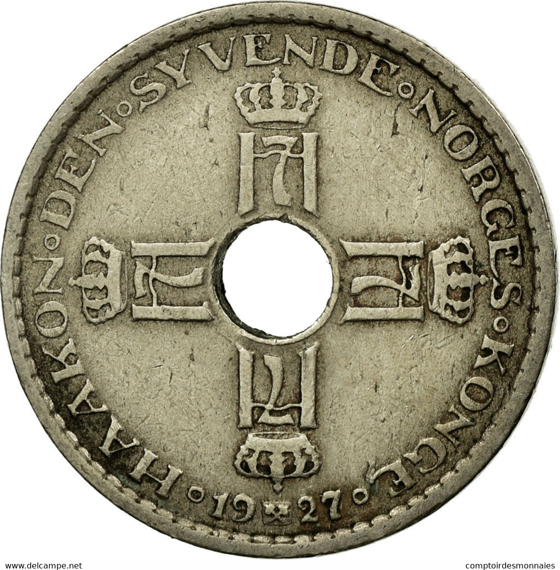 Monnaie, Norvège, Haakon VII, Krone, 1927, TTB, Copper-nickel, KM:385 - Norvège