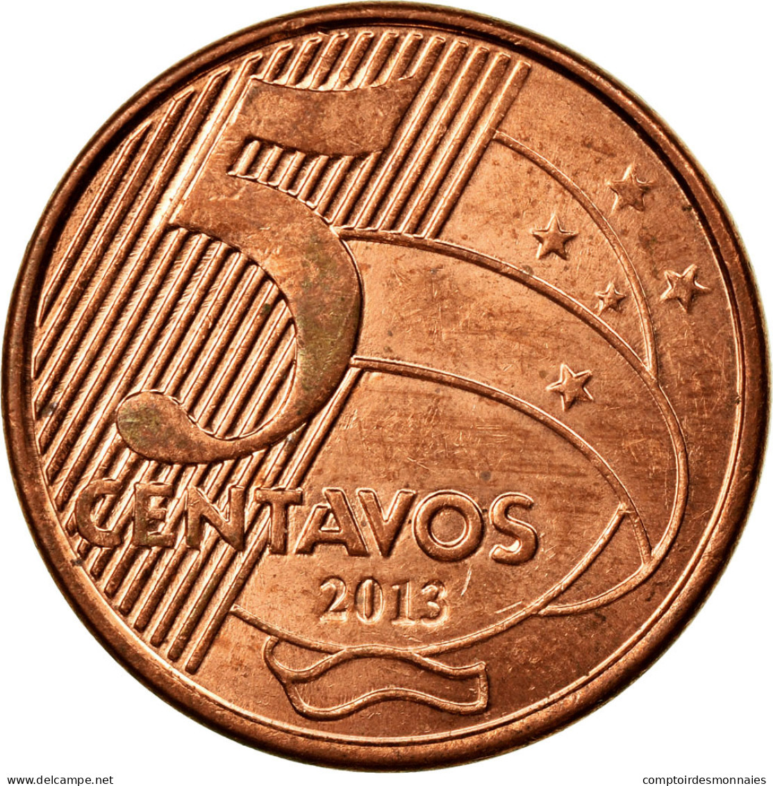 Monnaie, Brésil, 5 Centavos, 2013, TTB, Copper Plated Steel, KM:648 - Brésil