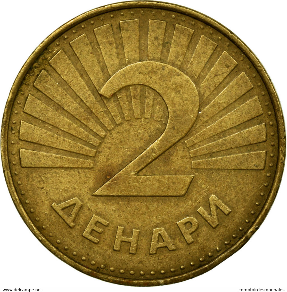 Monnaie, Macédoine, 2 Denari, 1993, TB+, Laiton, KM:3 - Macédoine Du Nord