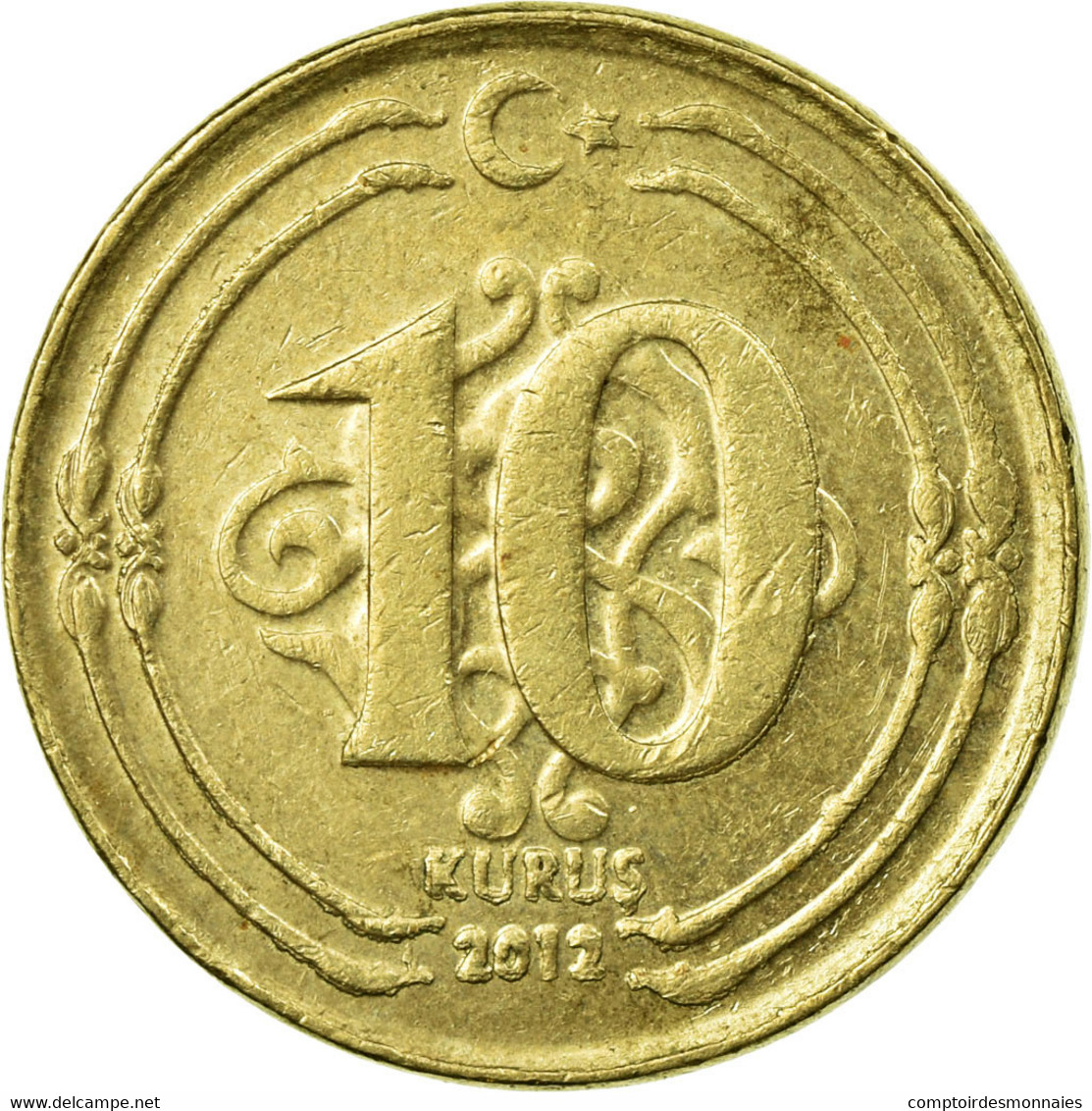 Monnaie, Turquie, 10 Kurus, 2012, TTB, Laiton, KM:1241 - Turquie