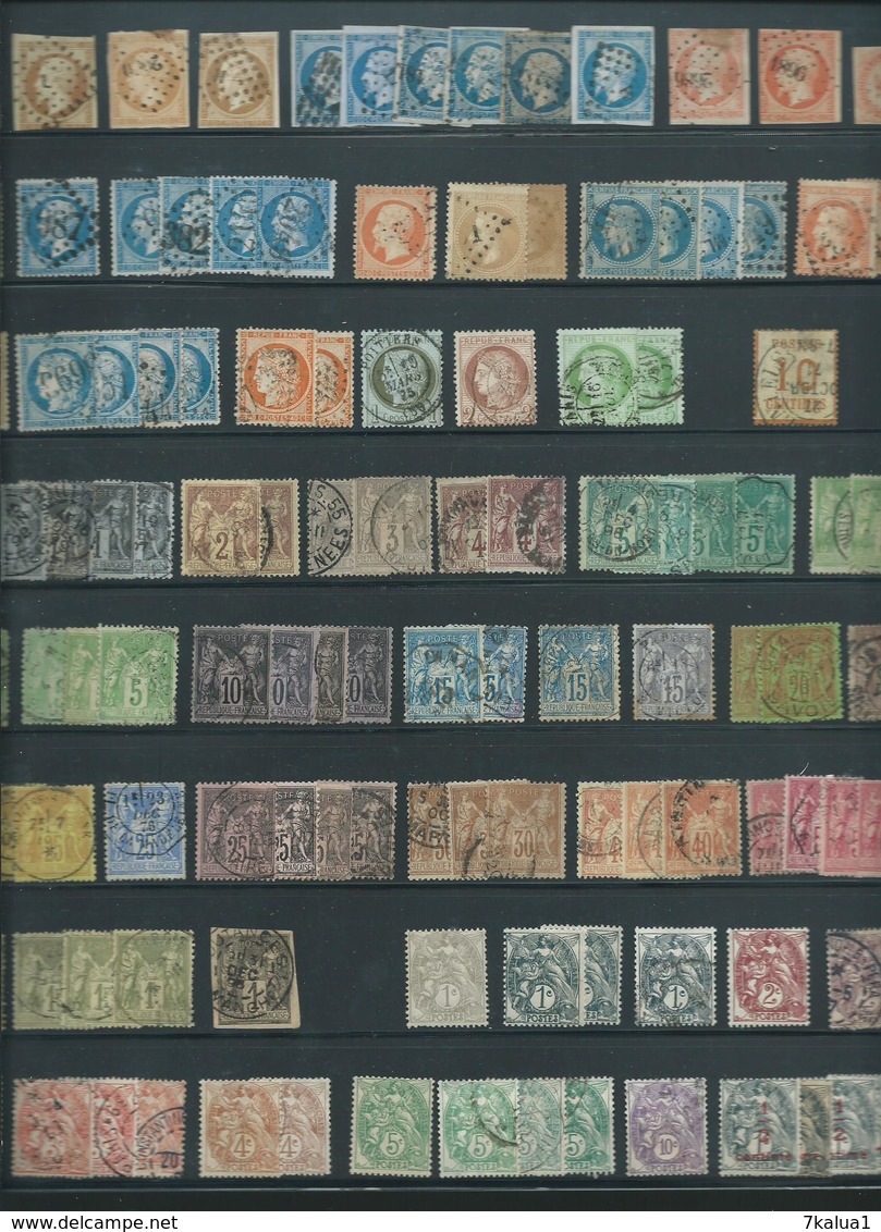 FRANCE. Collection Période 1853 - 1964 Sur 17 Grandes Pages. Bonne Cote Totale. Départ 1 €. - Verzamelingen (in Albums)