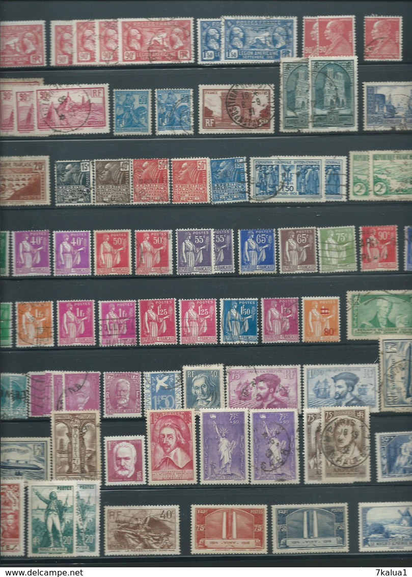 FRANCE. Collection Période 1853 - 1964 Sur 17 Grandes Pages. Bonne Cote Totale. Départ 1 €. - Verzamelingen (in Albums)