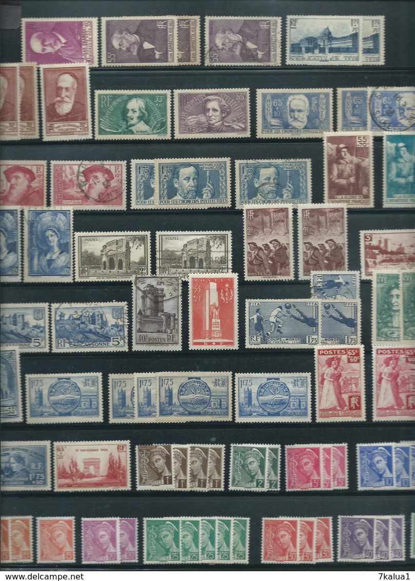 FRANCE. Collection période 1853 - 1964 sur 17 grandes pages. Bonne cote totale. Départ 1 €.