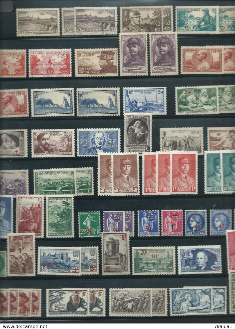 FRANCE. Collection période 1853 - 1964 sur 17 grandes pages. Bonne cote totale. Départ 1 €.