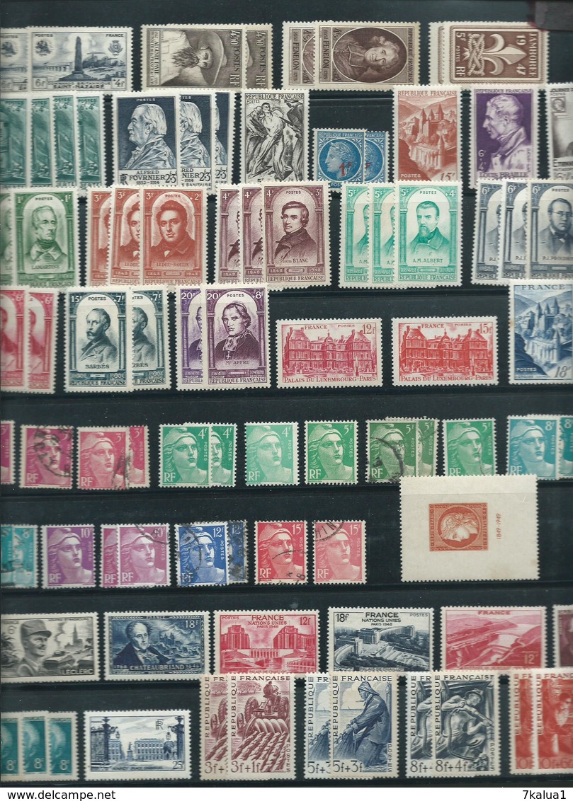 FRANCE. Collection période 1853 - 1964 sur 17 grandes pages. Bonne cote totale. Départ 1 €.