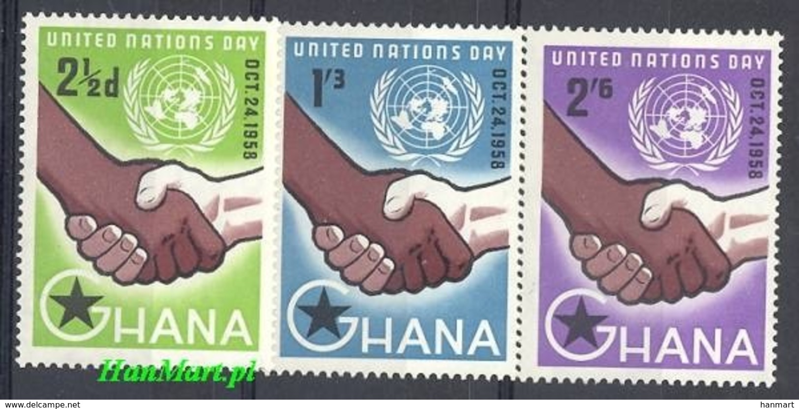 Ghana 1958 Mi 36-38 MNH ( ZS5 GHN36-38 ) - Ghana (1957-...)
