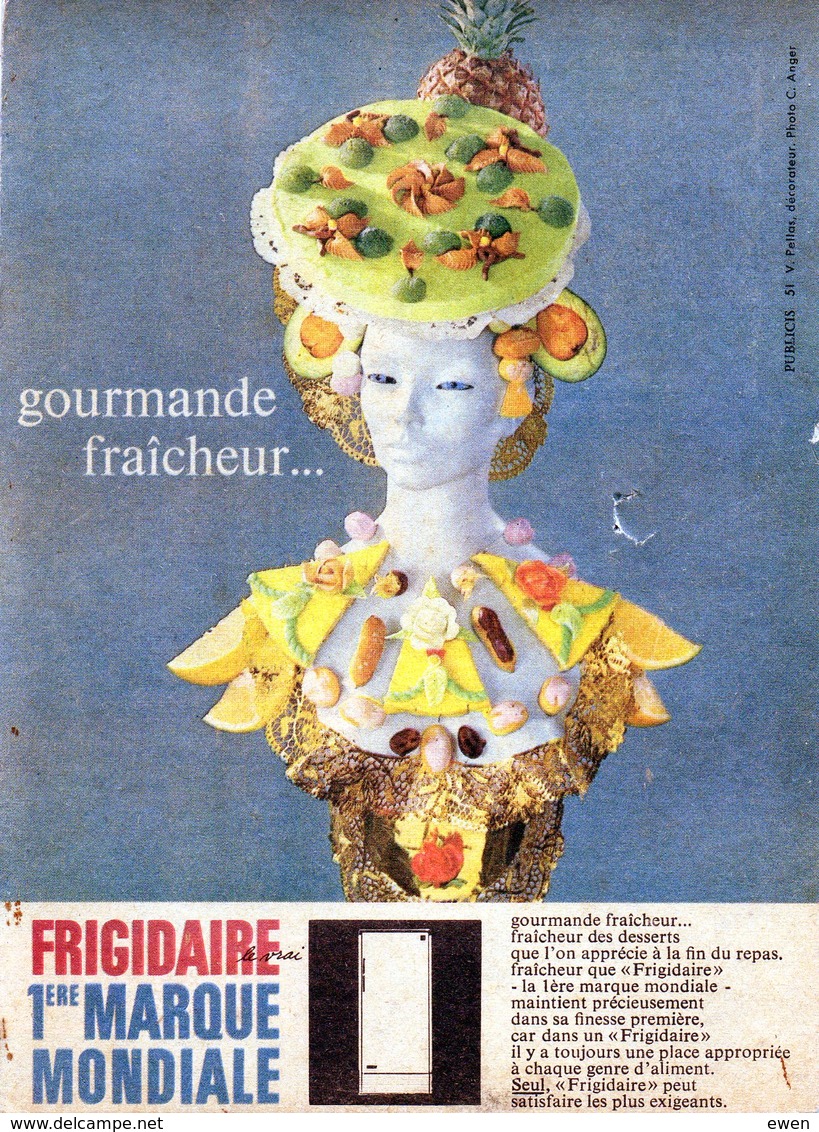 Joli Carton Publicitaire Année 50. Frigidaire. - Targhe Di Cartone