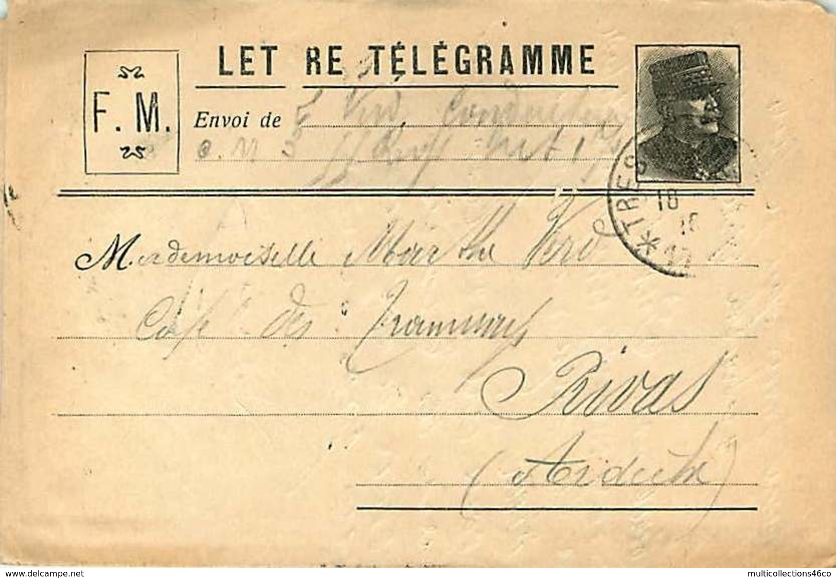 231118B - LETTRE TELEGRAMME FM - PRIVAS Ardèche - Lettres & Documents