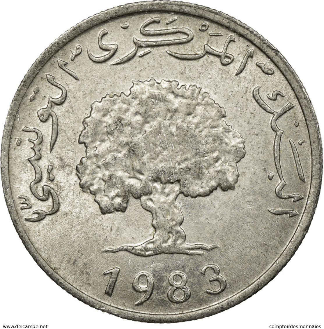 Monnaie, Tunisie, 5 Millim, 1983, Paris, TB+, Aluminium, KM:282 - Tunisie