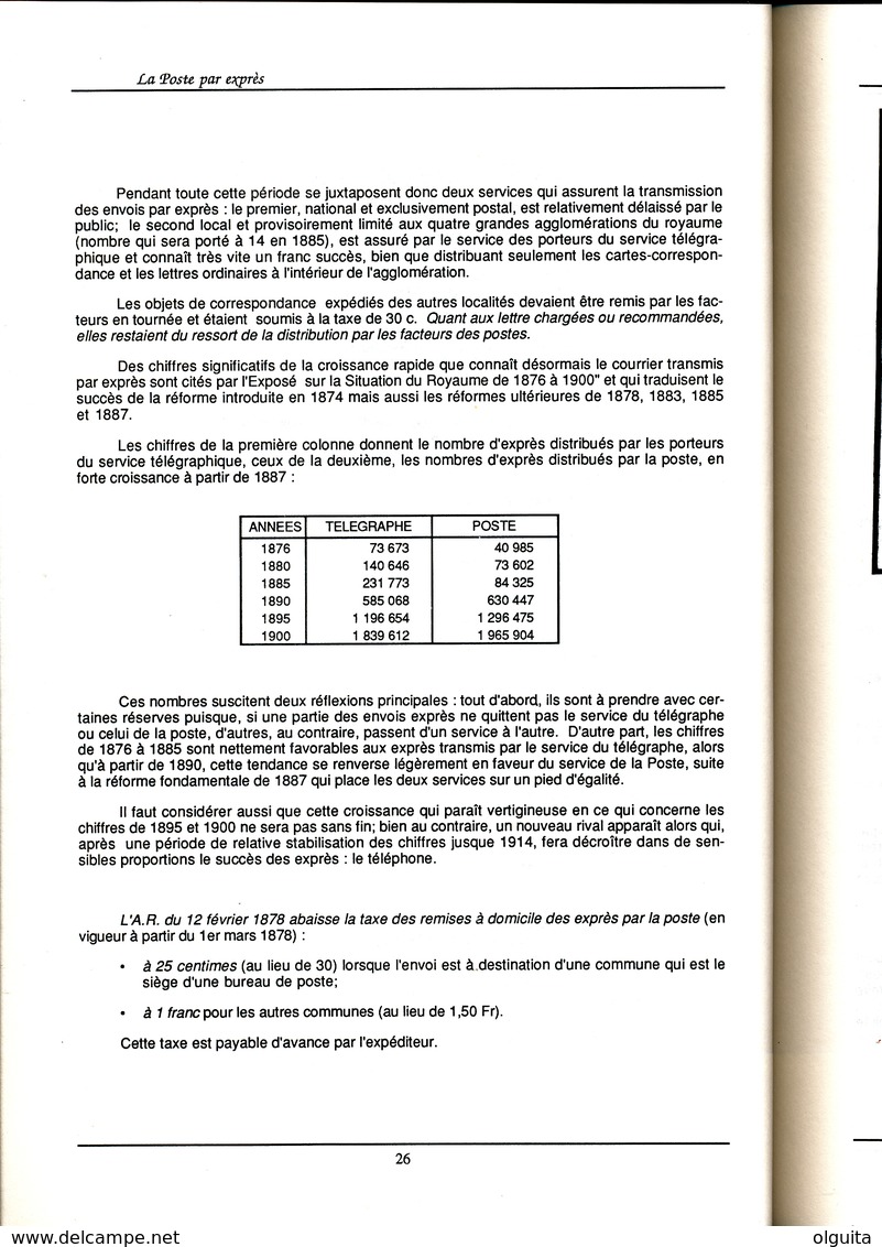 930/25 - LIVRE La Poste Par EXPRES En Belgique,  Par Lucien Janssens , 123 P. , 1989 , Etat Comme NEUF - Philatélie Et Histoire Postale