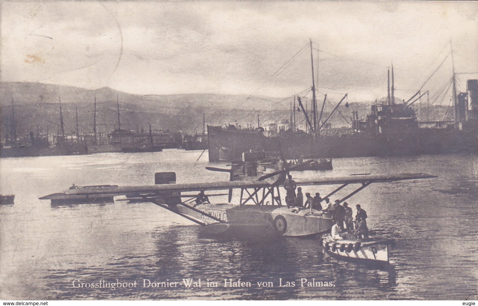 674/ Fotokaart Grossflugboot Dornier-Wal Im Hafen Von Las Palmas, 1927? - Gran Canaria