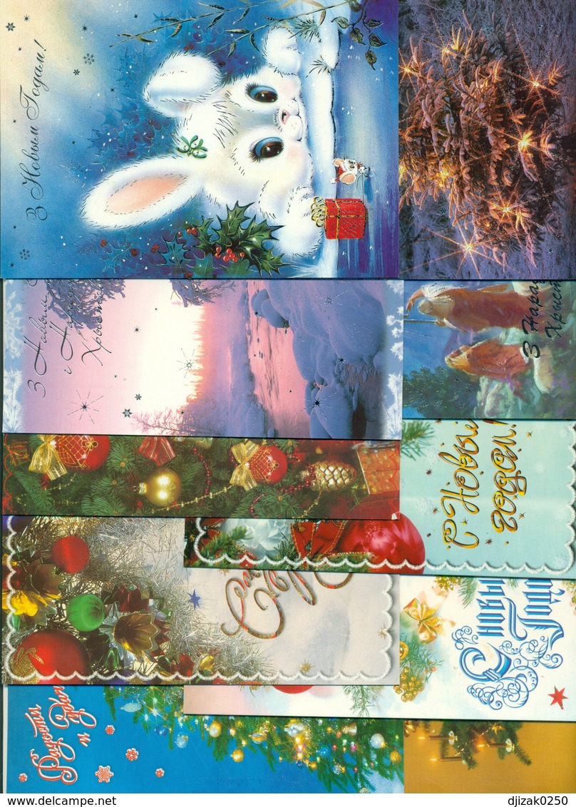 Lot Of 30 Postcard Of Belarus 2001. Happy New Year. Postcard With Printed Stamp. New. - Sammlungen (ohne Album)