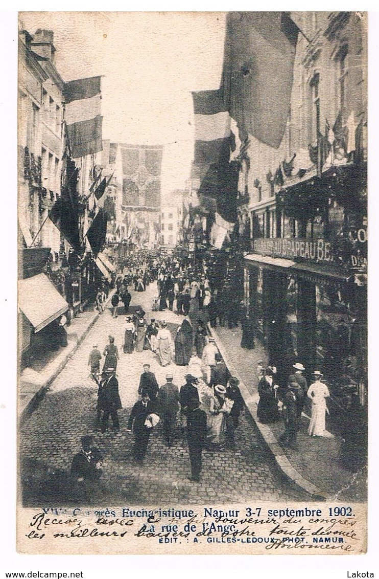 CPA Dos Non Divisé : NAMUR - Souvenir Du Congrès Eucharistique  3 Au 7 Septembre 1902 Rue De L'Ange - Namur