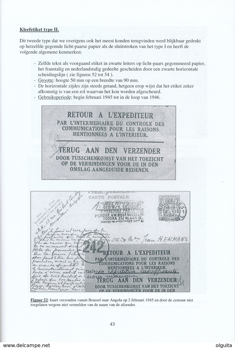 936/25 - LIVRE Censuurdienst Controle Des Communications ,par Van Gansberghe , 126 P. , Deel 2 , 2004 , Etat Comme NEUF - Poste Militaire & Histoire Postale