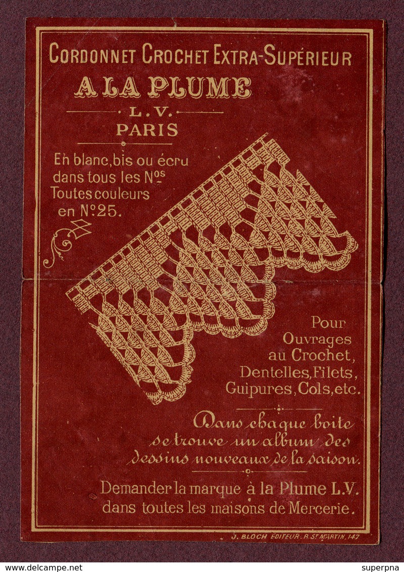 PETIT DEPLIANT  : " A LA PLUME  -  L. VIARME & Cie "  ( Genre SAJOU ) - Point De Croix