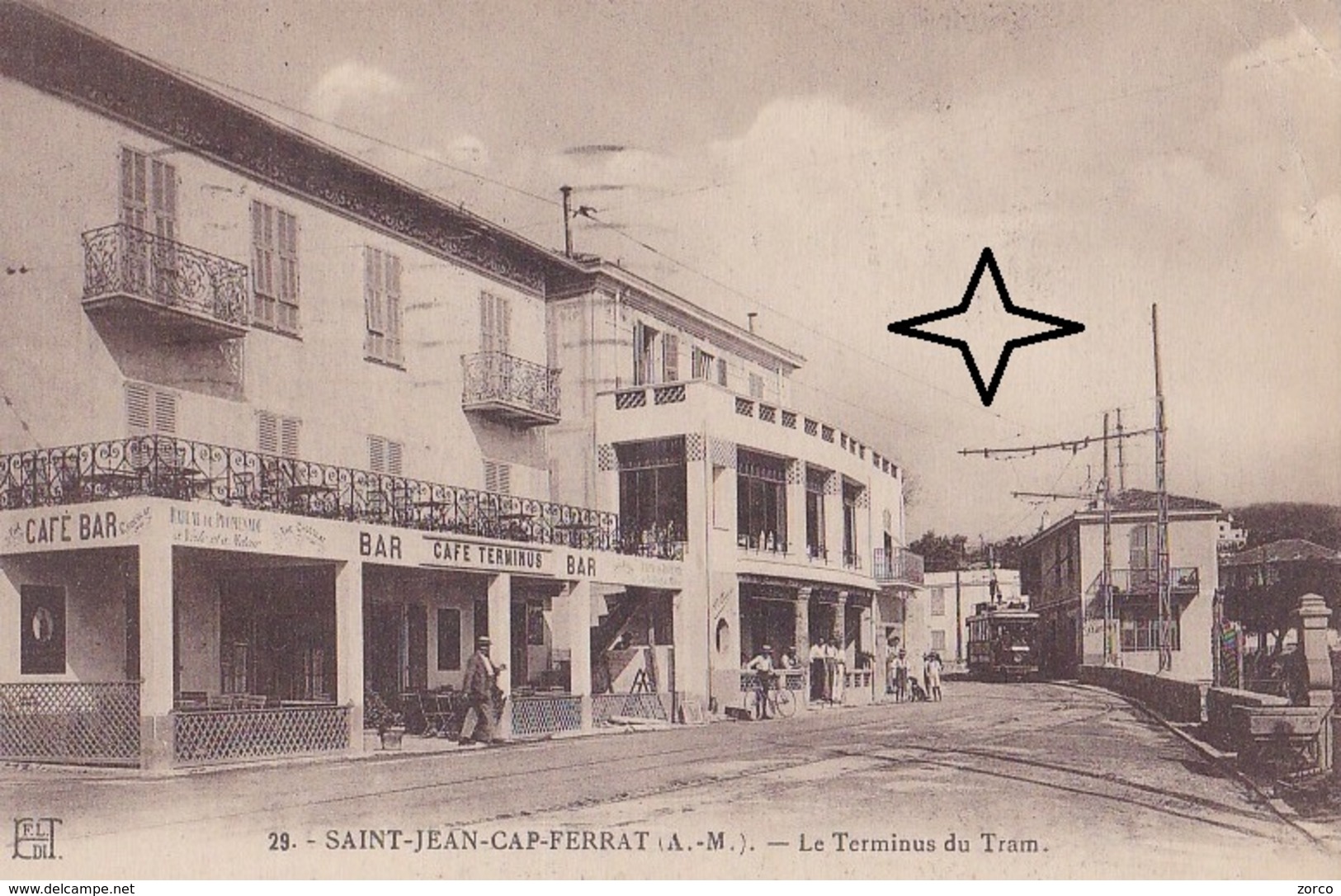 SAINT JEAN CAP FERRAT Le Terminus Du TRAMWAY - (Café Bar TERMINUS). - Saint-Jean-Cap-Ferrat