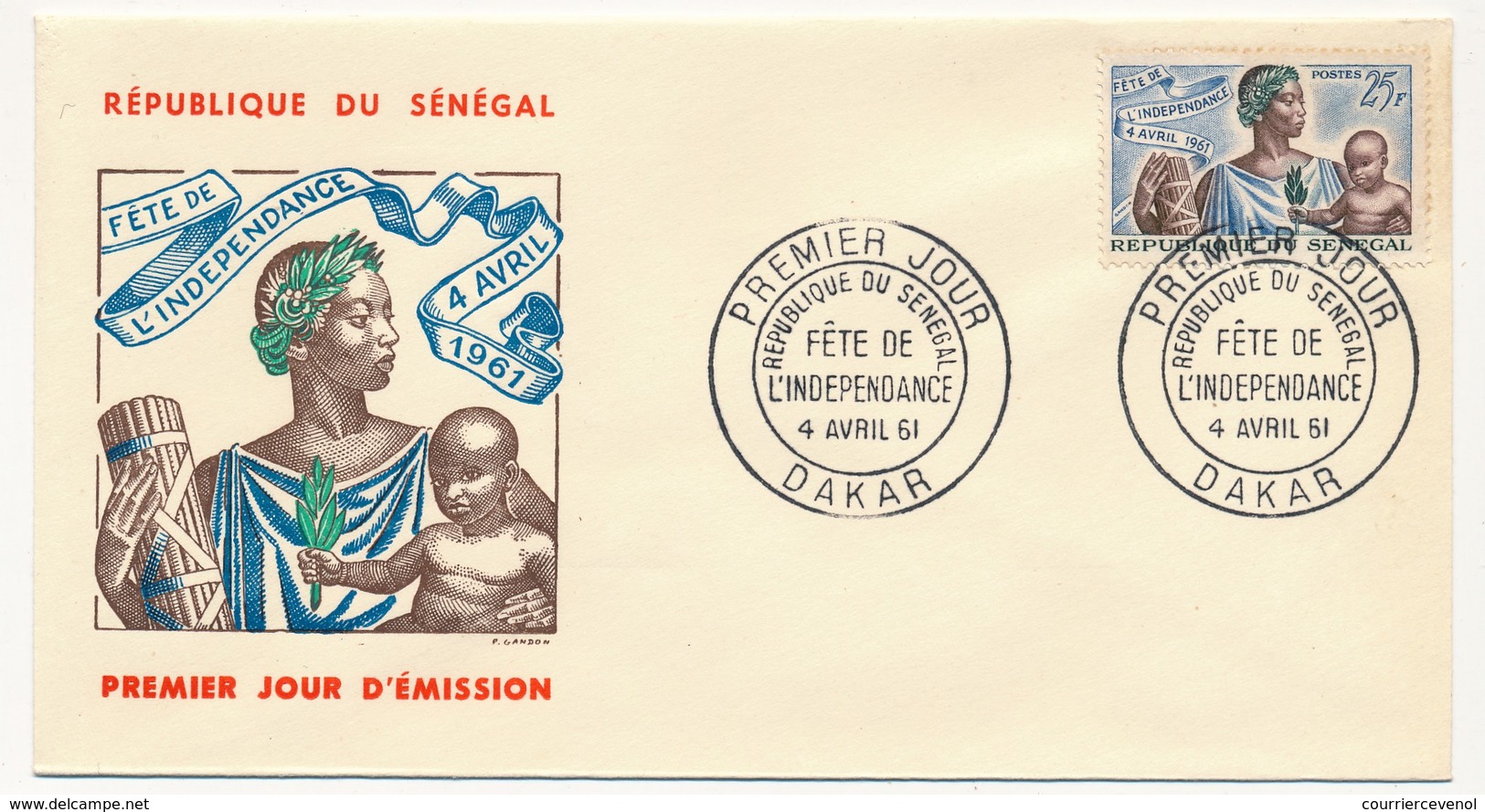 SENEGAL => FDC - Fête De L'Indépendance - 4 Avril 1961 - Sénégal (1960-...)