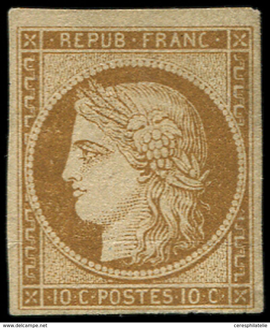 (*) EMISSION DE 1849 - 1a   10c. Bistre-brun, Petite Fente, Aspect TB - 1849-1850 Cérès