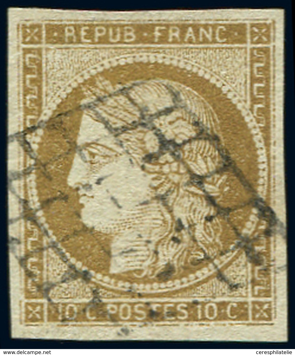 EMISSION DE 1849 - 1    10c. Bistre-jaune, Oblitéré GRILLE, TB. C - 1849-1850 Ceres