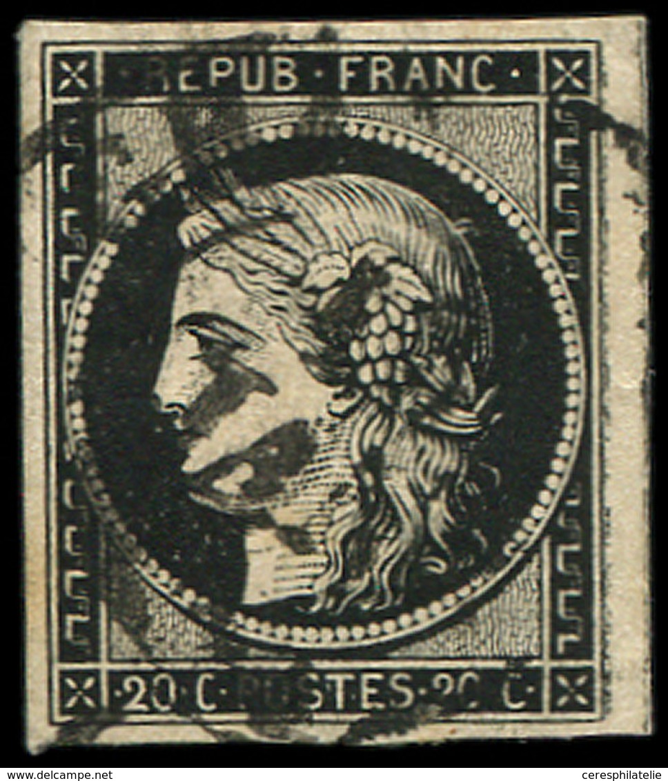 EMISSION DE 1849 - 3a   20c. Noir Sur Blanc, Obl. Càd T13 13 JANV 1849, TB. C - 1849-1850 Ceres